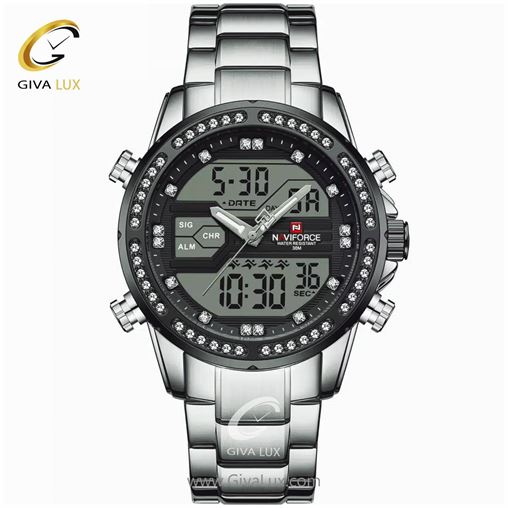 ساعت مچی مردانه بند فلزی دو زمانه ناوی فورس مدل NF9190 9190 (2).jpg